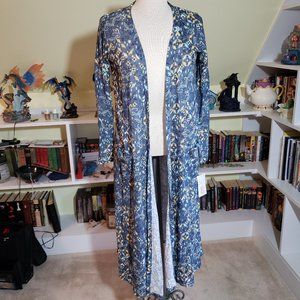 Lularoe Light Blue Yellow Patterned Sarah XS NWT